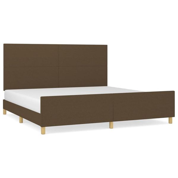 Vidaxl Struttura Letto Senza Materasso Marrone Scuro 200X200 Cm Tessuto-image
