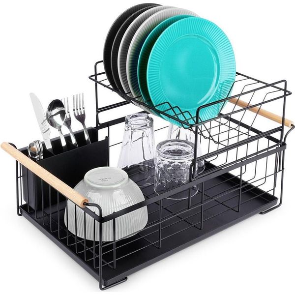 Vilde | Scolapiatti - Nero - 48 X 29 X 28,5 Cm - A Due Livelli - Organizzazione Della Cucina-image