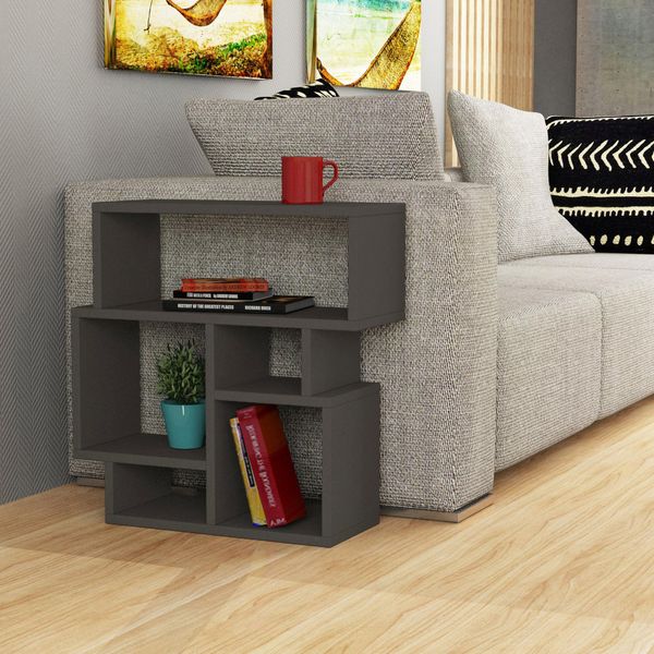 Decortie Karma Tavolino Moderno Grigio Antracite Multiuso Con Creatività 22 X 59 X 61 Cm-image