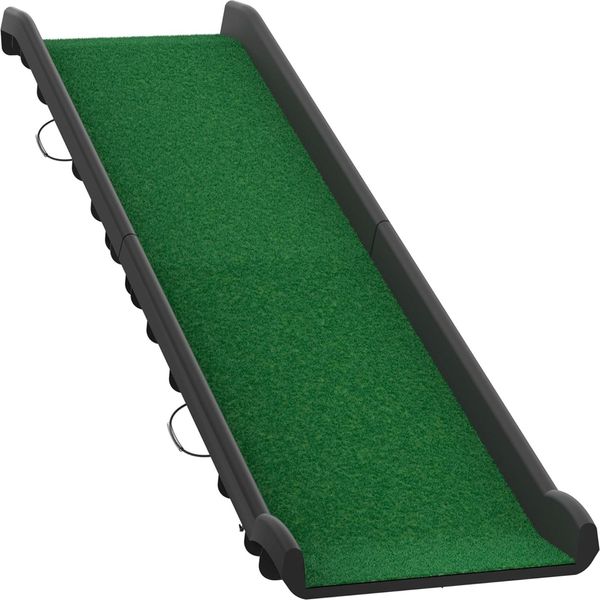 Yuenfong Gradini Per Cani Rampa Per Auto Pieghevole In Plastica Per Cani Ausilio Per L'ingresso Del Bagagliaio, Gradini Per Animali Domestici, 156X40Cm, Verde-image