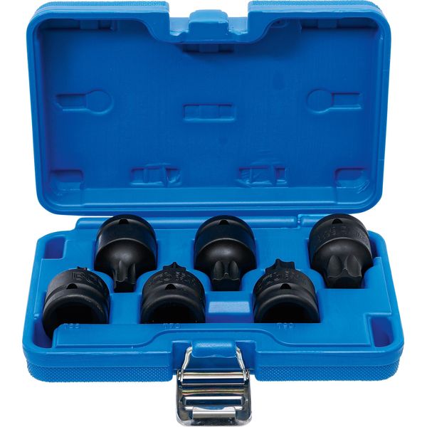 Set Di Bussole Con Attacco Elettrico | Azionamento Quadro 20 Mm (3/4") | Profilo A T (Per Torx) T55 - T100 | 6 Pz."-image