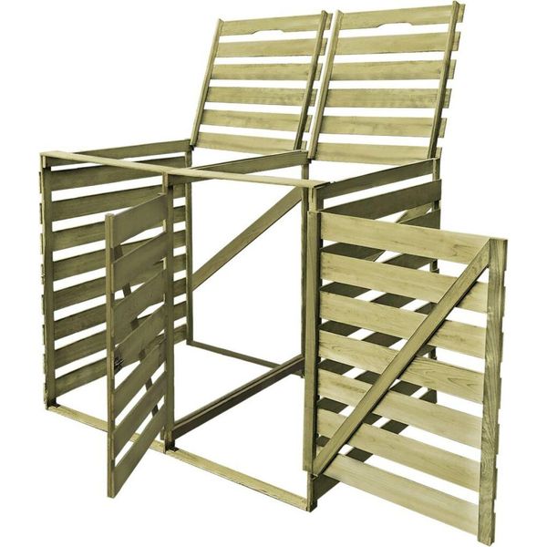 Vidaxl Cassonetto Per Rifiuti Da 2 Tonnellate 240 L Legno Impregnato-image