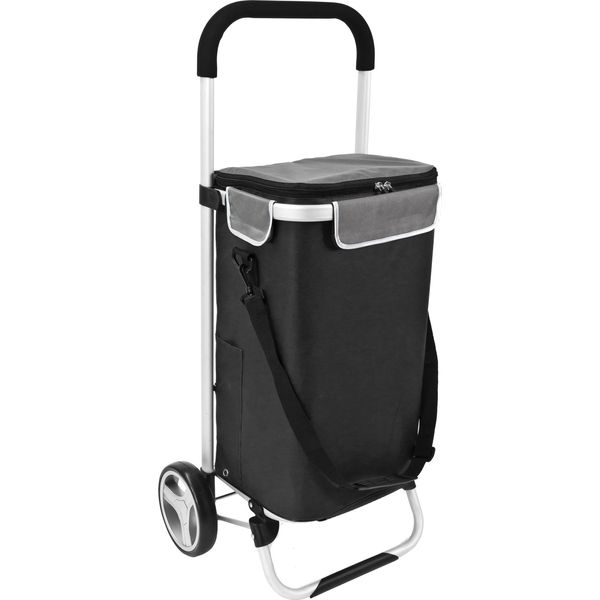 Carrello Spesa Bremermann Brinkum - Capacità 45 L, Carrello A Mano, Carrello Spesa Con Borsa Rimovibile, Nero-image