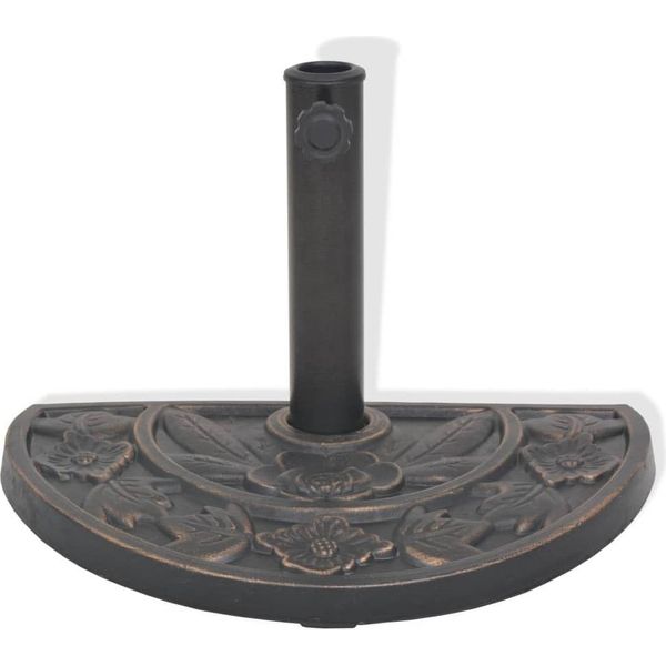 Vidaxl Supporto Per Ombrellone In Resina Semicircolare Bronzo 9 Kg-image