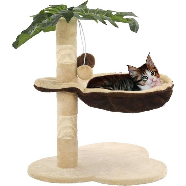 Vidaxl Tiragraffi Per Gatti Con Tiragraffi In Sisal 50 Cm Beige E Marrone-image