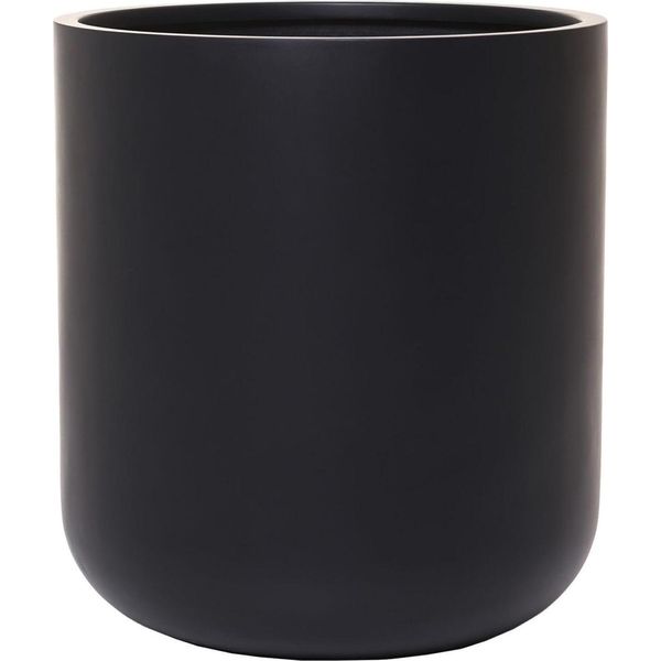 Vivanno Vaso Da Fiori In Fibra Di Vetro Chico Rotondo, Antracite Opaco - 45X50 Cm-image