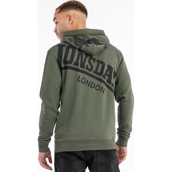 Felpa Con Cappuccio Da Uomo Regular Fit Maywick Olive/Black 3XL Lonsdale-image