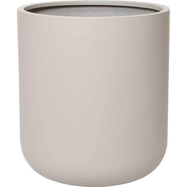 Vivanno Vaso Da Fiori In Fibra Di Vetro Chico Rotondo, Crema Opaco - 45X50 Cm-image