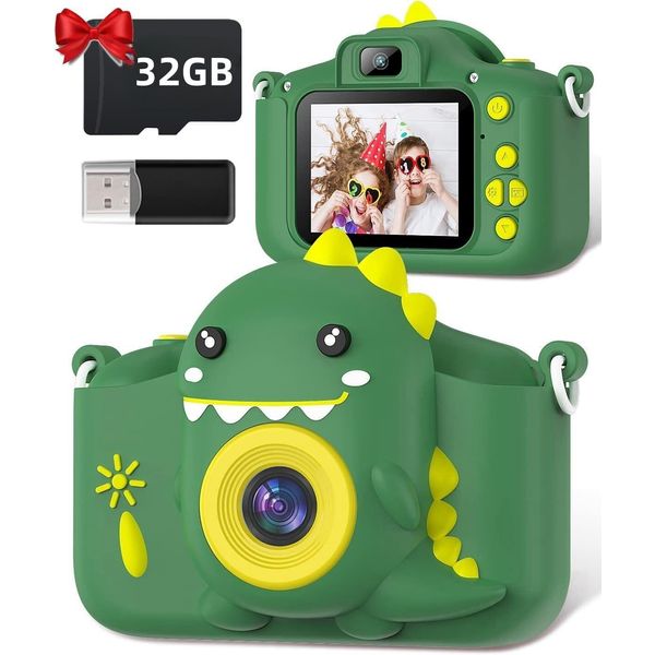1080P 2.0 Pollici Schermo Fotocamera Bambini Con 32GB Scheda Selfie Fotocamera Digitale Bambini Fotocamera Bambini Per 3-12 Anni Ragazzi Giocattolo Di Natale-image