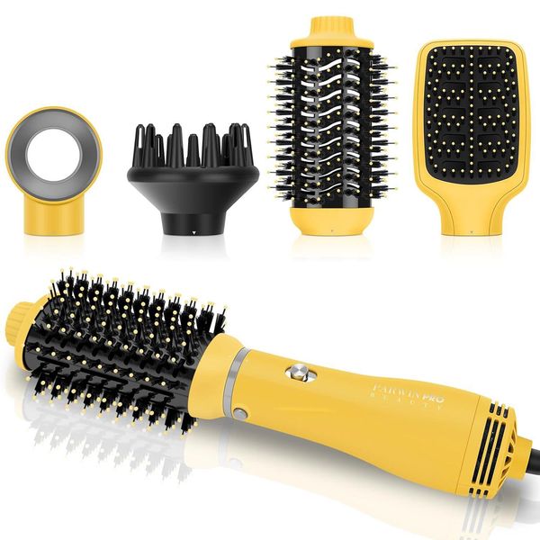 Parwin Pro Beauty Styler Set, Spazzola Asciugacapelli Con 4 Accessori Per Asciugatura, Lisciatura, Volume E Styling, Cura Ionica, 1000 Watt, Blu Di Prussia-image