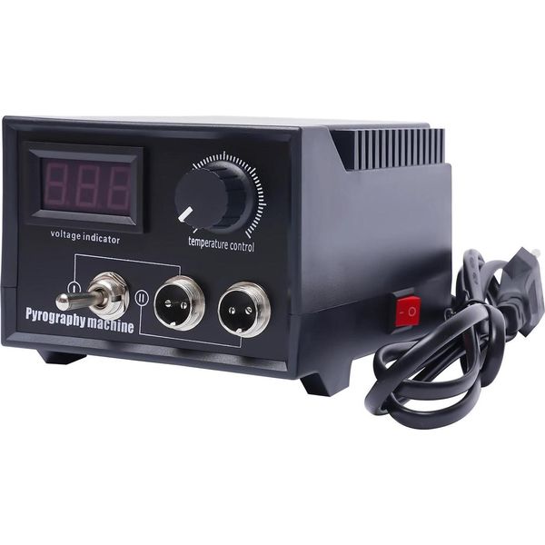 Pyrografo - Set Per Pirografia - Display Led - 60 W - 80–700 °C - 220 V Spina Ue - Argento-image
