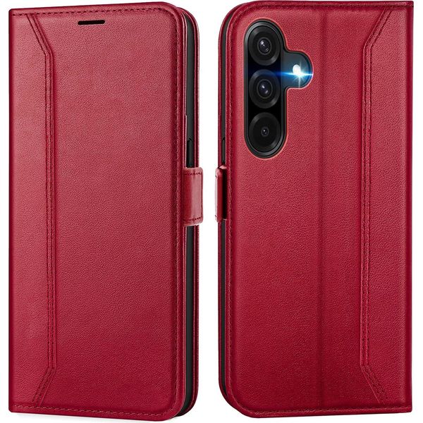 Custodia Per Cellulare Per Samsung Galaxy A17 5G Cover Flip Case Pieghevole Cover Protettiva, Rosso-image