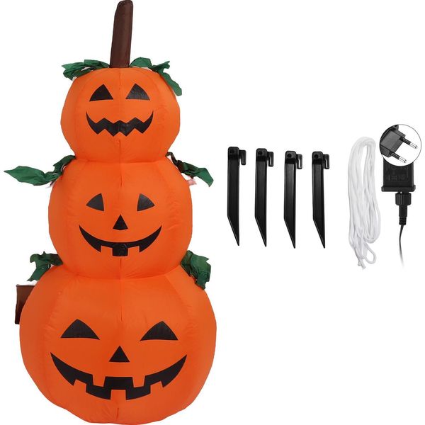3,9 Piedi Gonfiabili Di Halloween 3 Zucche Impilate Luce 100-240 V Gonfiabili Zucche Impilate Per Giardino Festa Vacanze Spina Ue-image