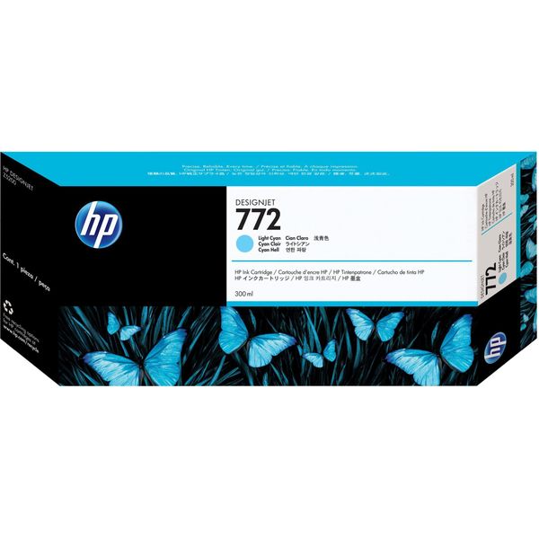 Hp Cartuccia Inchiostro Ciano Chiaro Designjet 772 - 300 Ml - Inchiostro A Base Di Pigmento - 300 Ml - 1 Pz-image