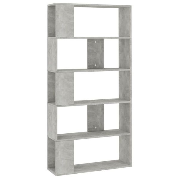 Vidaxl Libreria/Divisorio Per Ambienti Grigio Cemento 80X24X159 Cm Materiale A Base Di Legno-image