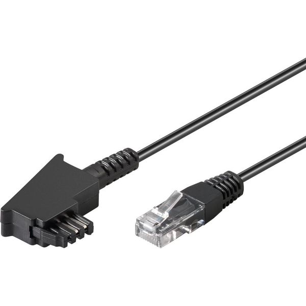 Goobay 71813 Cavo Router Dsl/Vdsl, 2 M, Nero - Conduttore In Rame (Cu), Spina TAE-F > Spina RJ45 (8P2C)-image