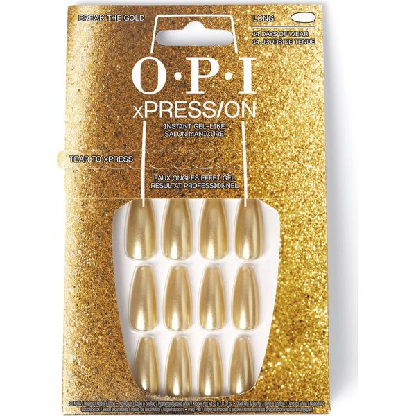 Opi Xpress/On Unghie Artificiali, #Break The Gold Smalto Per Unghie 30 Pezziü Ck-image