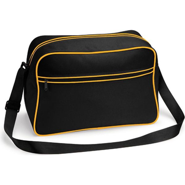 Bagbase BG14 | Borsa A Tracolla Retrò | 40 X 28 X 18 Cm - Colore: Nero/Oro - Dimensioni: 40 X 28 X 18 Cm-image