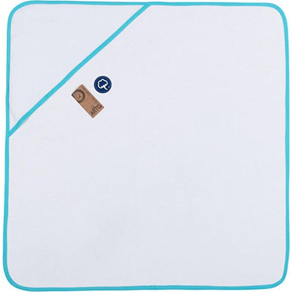 A&R 892.50 | Babiezz All-Over Sublimazione Asciugamano Con Cappuccio 75 X 75 Cm - Colore: Bianco/Blu Acqua - Dimensioni: 75 X 75 Cm-image
