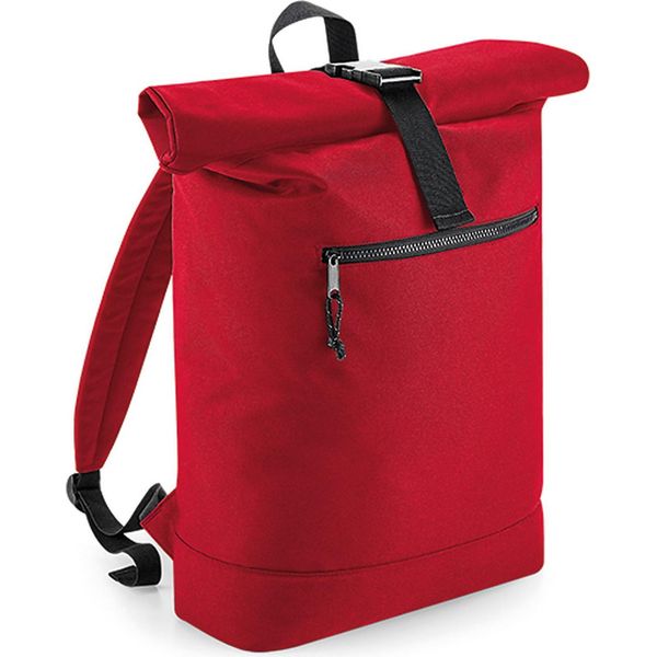 Bagbase BG286 | Zaino Roll-Top Riciclato, 32 X 44 X 13 Cm - Colore: Rosso Classico - Dimensioni: 32 X 44 X 13 Cm-image