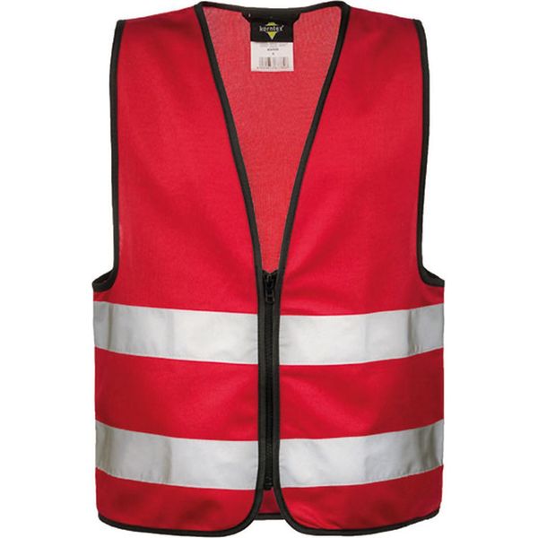 Korntex Kwrx | Gilet Di Sicurezza Per Bambini Con Cerniera EN1150 - Colore: Rosso - Taglia: S (7-12 Anni)-image