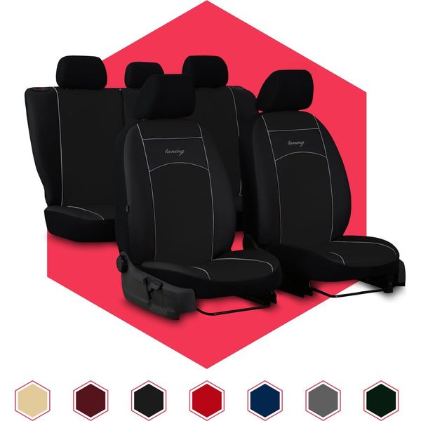 Coprisedili Auto Coprisedile Universale Protettore Per Volkswagen Lupo Set Nero-image