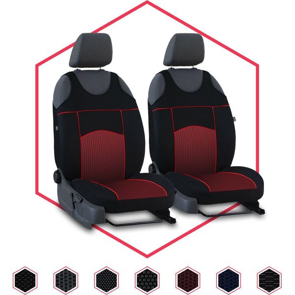 Coprisedili Auto Coprisedili Universali Per Hyundai I10 I Rosso Anteriore Auto 1+1 Set-image