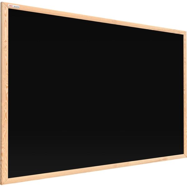 Lavagna Magnetica Per Gesso Nera 90X60Cm Cornice In Legno Naturale-image