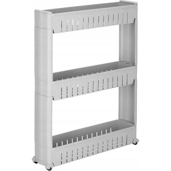 Scaffale Da Cucina Scaffale Da Toilette Scaffale Da Appoggio Carrello Da Bagno Scaffale 3 Ripiani - Grigio-image