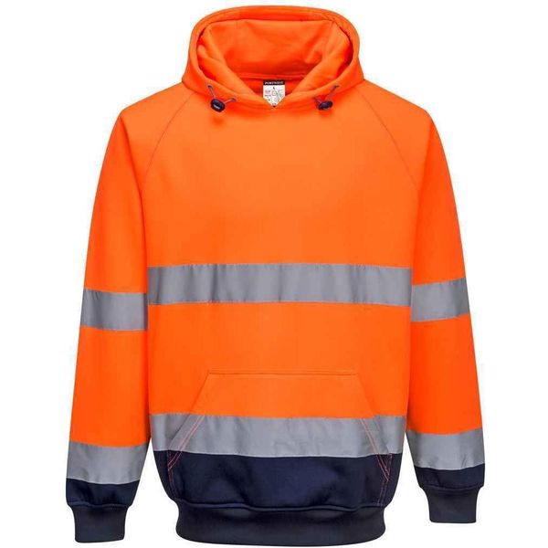 Portwest - Felpa Con Cappuccio Ad Alta Visibilità Da Uomo PC4395 (2XL) (Arancione/Marino)-image