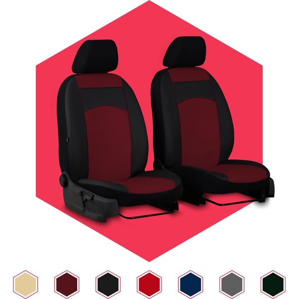 Coprisedili Auto Coprisedili Universali Per Fiat Ducato I Rosso Scuro 1+1 Bus-image