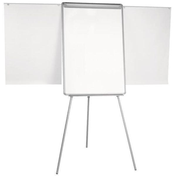Q-Connect® KF04158 Lavagna A Fogli Mobili - 70 X 100 Cm, Bianco/Grigio, Supporto Per Treppiede-image