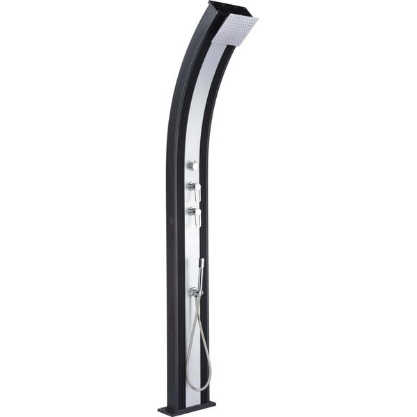 Formidra Dada Curve Hybrid Doccia Da Esterno 40 Litri Doccia Solare Da Giardino Alluminio Spazzolato-image
