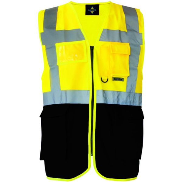 Korntex Kxmf | Gilet Di Segnalazione Multifunzione Executive - Colore: Giallo Segnale/Nero - Taglia: 4XL-image