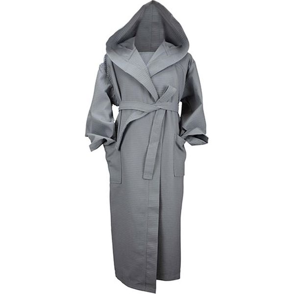 A&R 028.50 | Robezz® Accappatoio In Waffle Con Cappuccio Accappatoio Con Cappuccio - Colore: Grigio Antracite - Taglia: Xs-image