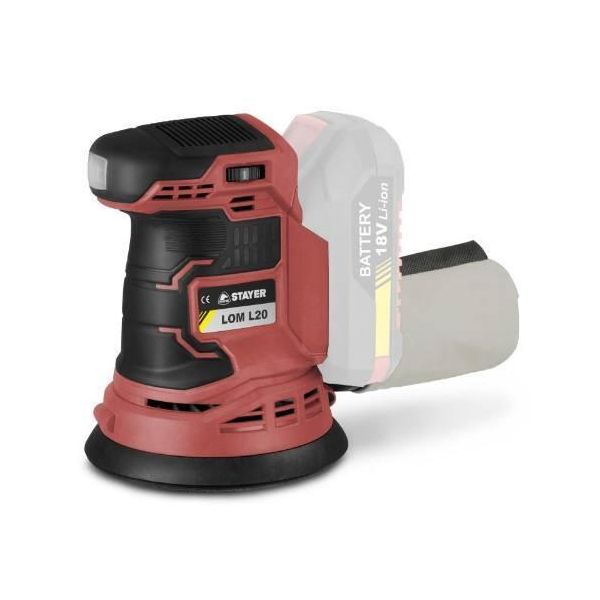 Levigatrice Orbitale Lom L202, Ø 125 Mm, 18V, 2Ah, 2 Batterie Agli Ioni Di Litio, (Caricatore + Borsa), Stayer-image