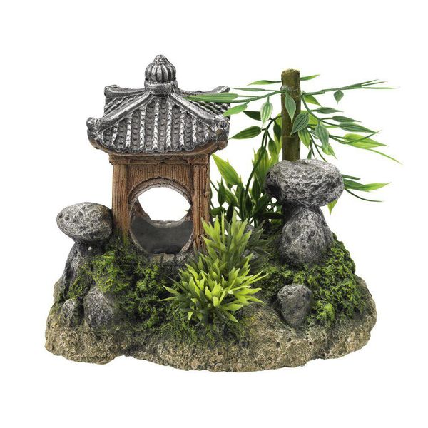 Aqua Ornaments "Templi Asiatici"" Con Piante 15,5 X 10,5 X 12,5 Cm"-image