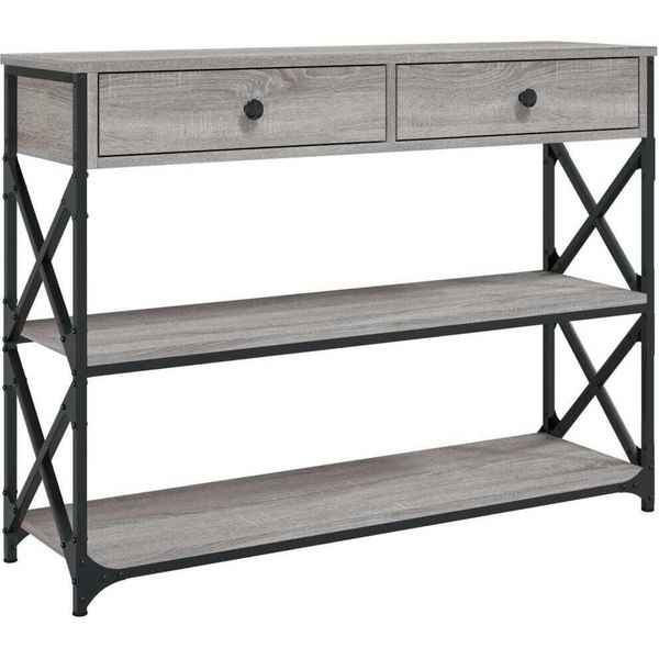 Syfax™ Tavolo Consolle Grigio Sonoma 100X28X75 Cm In Legno Multistrato-image