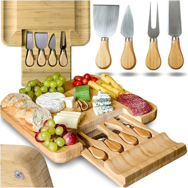 Tagliere Per Formaggi, Tagliere Per Spuntini, Supporto Per Torte, Coltello In Bambù-image