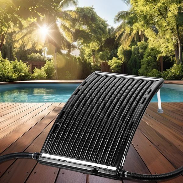 Jayseuw Riscaldamento Solare Piscina Riscaldatore Piscina Staffa Retrattile Nero Assorbitore Solare 110 X 65 X 15 Cm-image