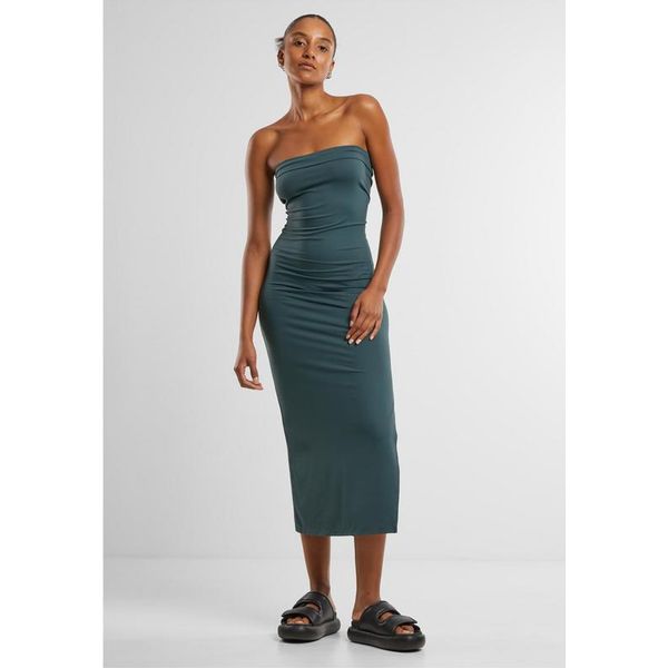 DáMské šAty Urban Classics Ladies Bandeau Midi Dress Bottlegreen - M-image