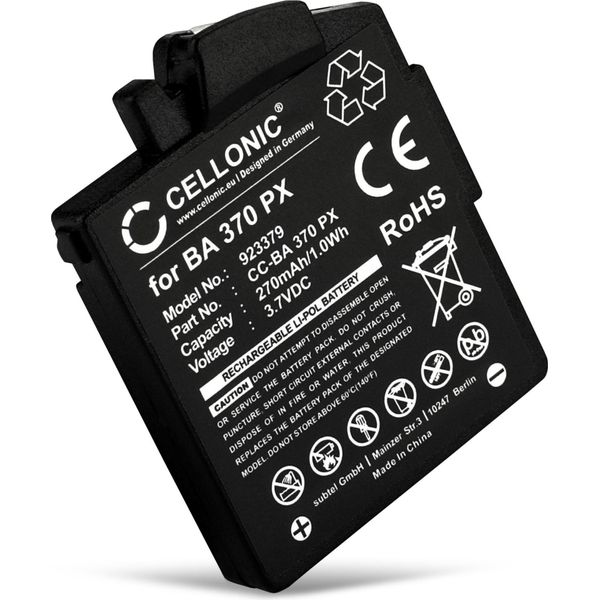 Cellonic, Batteria Per Cuffie Compatibile Con Sennheiser Mm 400, Mm 450 X, Mm 400 X (270Mah, 3.7V) 1X Batteria Di Ricambio Ba 370 Px, BA-370PX, BA370-image