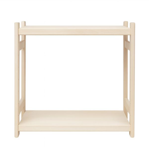 Scaffale Impilabile In Legno Di Faggio Per Cantina O Casa, Design Modulare, 2 Ripiani, 60×33×60 Cm (L×P×A)-image