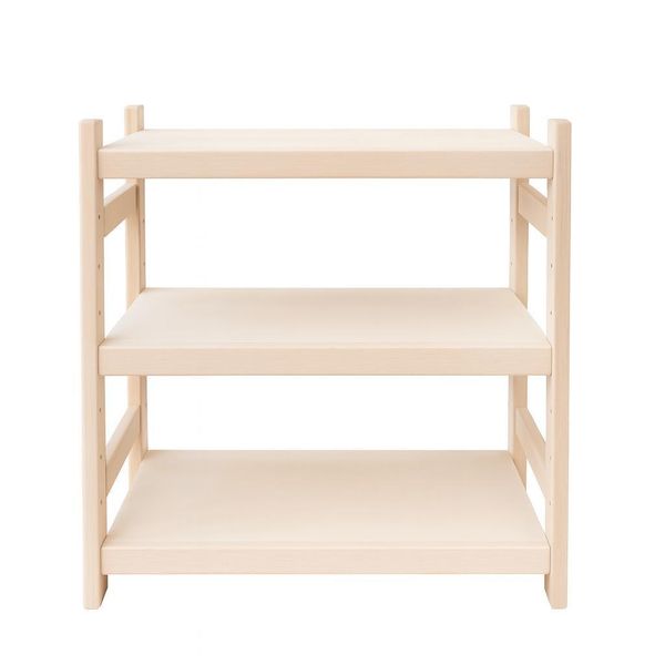 Scaffale Impilabile In Legno Di Faggio Per Cantina O Casa, Design Modulare, 3 Ripiani, 50×43×60 Cm (L×P×A)-image