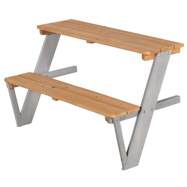 Roba Picnic Estensione Per Casetta - Set Di Estensione Con Tavolo E Panca Per Accessori Casetta Da Esterno - 18 Mesi - Legno Resistente Alle Intemperie Multicolore-image