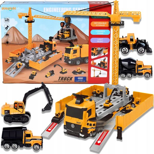 Lolex | Giocattoli Da Cantiere Super Truck - Camion Grande - Con Gru E Accessori - Veicoli Giocattolo - Giocattoli Da Cantiere-image
