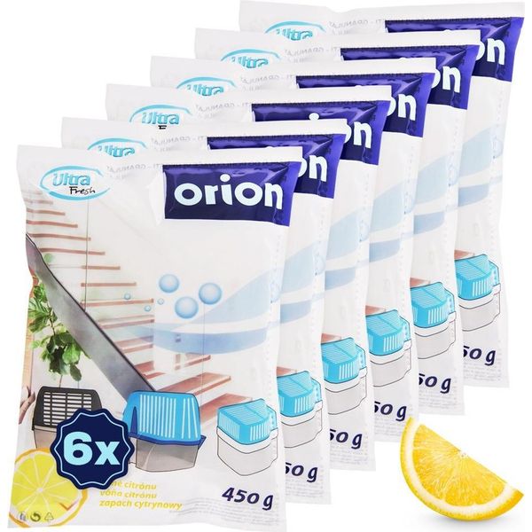 Orion | Pacchetto Di Ricarica Per Assorbire L'umidità - Limone - 450 G - 6 Pezzi - Fino A 20 M²-image