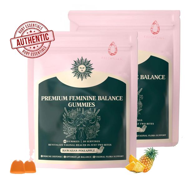 Ruby Essentials Balance Gummies, Vegan, Gomme All'ananas, Flora Intima, Equilibrio Vaginale-image