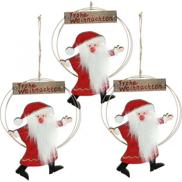Anello Decorativo Di Babbo Natale Ciondolo Avvento Decorazione Invernale Idea Regalo-image