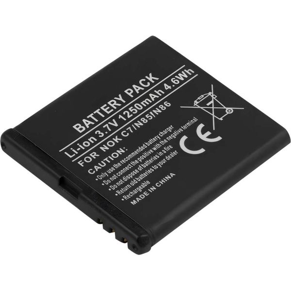Avizar, Batteria Agli Ioni Di Litio 3,7V Per Nokia C7 N85 N86 Sostituzione Del Telefono Cellulare 1250Mah, Nero-image